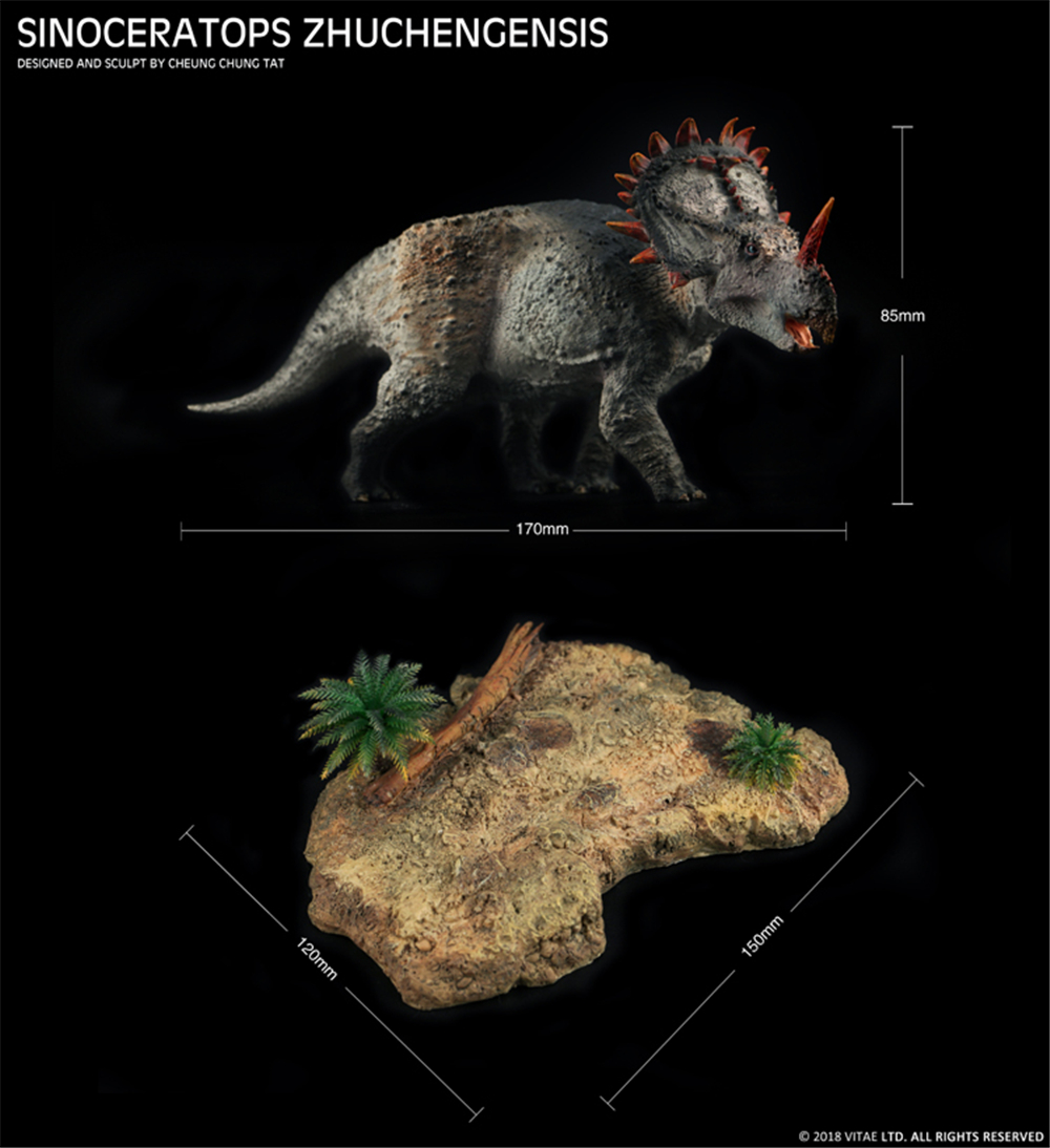 IN STOCK! Vitae 1:35 Scale Chinese Sinoceratops Figure Triceratops Ceratopsidae Dinosaur Model Base Toy Collector Decoration