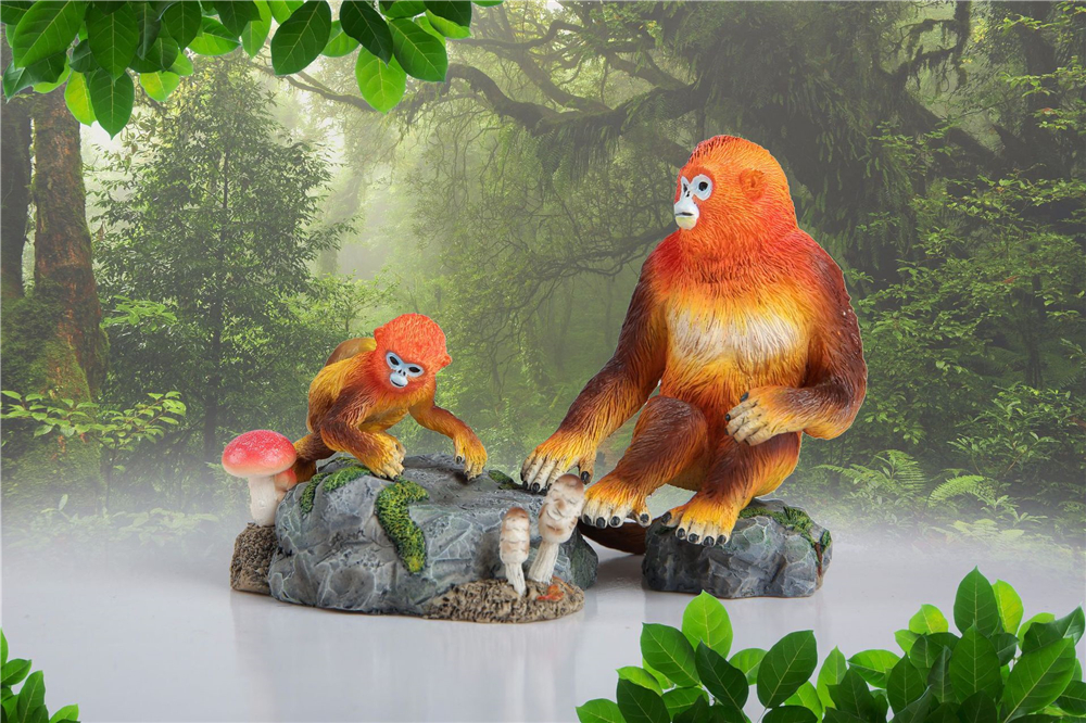 EDAGE Snub-nosed Monkey Family Scene Statue Golden Monkey Animal Figure Desktop Decoration Collector Toy Gift EDAGE Snub-nosed Monkey Family Scene Statue Golden Monkey Animal Figure Desktop Decoration Collector Toy Gift