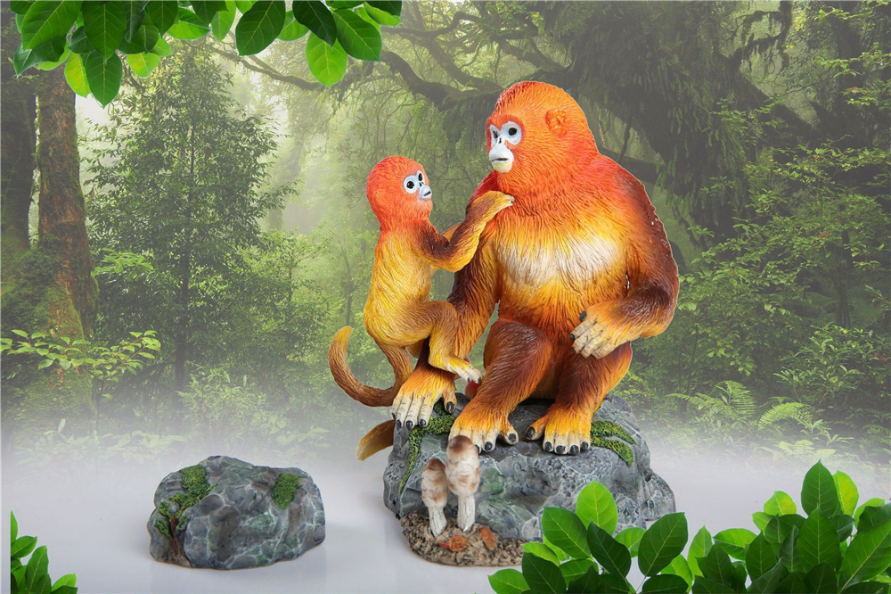 EDAGE Snub-nosed Monkey Family Scene Statue Golden Monkey Animal Figure Desktop Decoration Collector Toy Gift EDAGE Snub-nosed Monkey Family Scene Statue Golden Monkey Animal Figure Desktop Decoration Collector Toy Gift