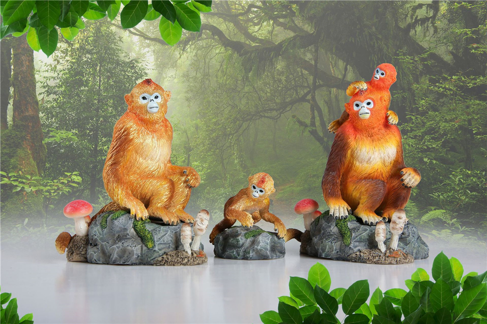 EDAGE Snub-nosed Monkey Family Scene Statue Golden Monkey Animal Figure Desktop Decoration Collector Toy Gift EDAGE Snub-nosed Monkey Family Scene Statue Golden Monkey Animal Figure Desktop Decoration Collector Toy Gift