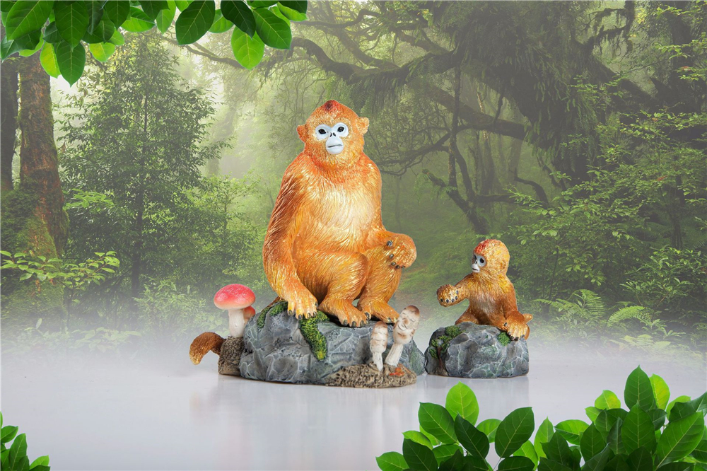 EDAGE Snub-nosed Monkey Family Scene Statue Golden Monkey Animal Figure Desktop Decoration Collector Toy Gift EDAGE Snub-nosed Monkey Family Scene Statue Golden Monkey Animal Figure Desktop Decoration Collector Toy Gift