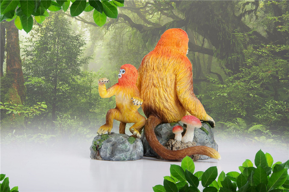 EDAGE Snub-nosed Monkey Family Scene Statue Golden Monkey Animal Figure Desktop Decoration Collector Toy Gift EDAGE Snub-nosed Monkey Family Scene Statue Golden Monkey Animal Figure Desktop Decoration Collector Toy Gift