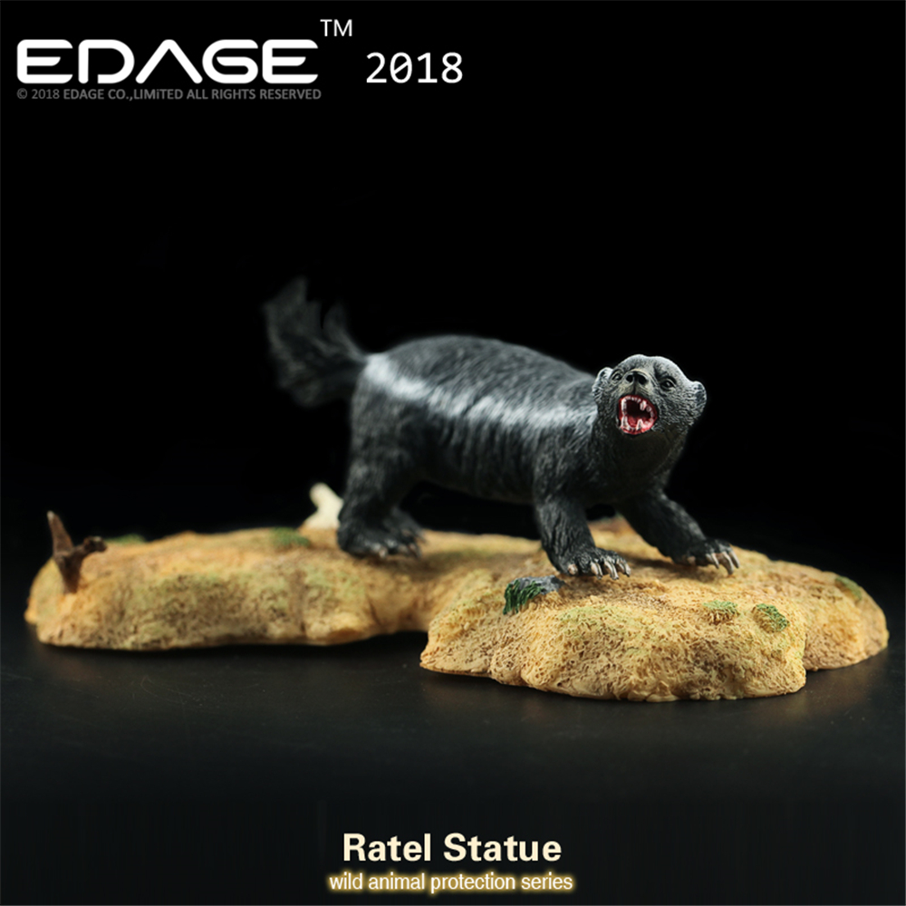 EDAGE Honey Badger Model Ratel Mustelidae Animal Figure Desktop Decoration Collector Toy Gift