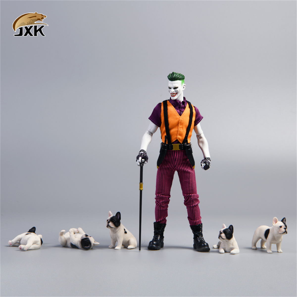 JXK 1/12 5pcs/set Mini French Bulldog Cute Pet Dog Figure Handmade Toy Decoration for Adults Kids Gift Animal Model Collector