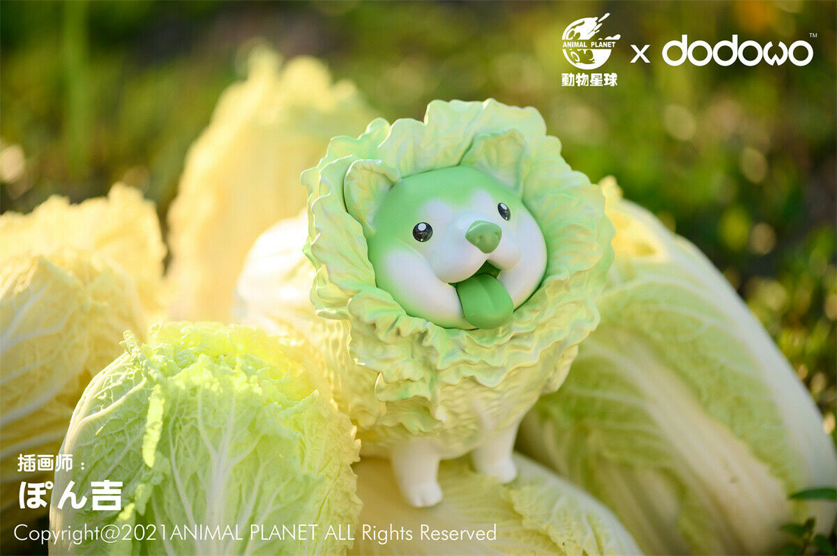 Animal Planet Chinese Cabbage Dog Model Vegetables Elf Figure Toy Collector Kid Gift Animal Model Solid Decoration
