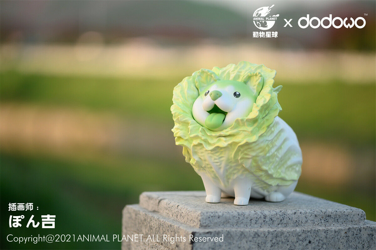 Animal Planet Chinese Cabbage Dog Model Vegetables Elf Figure Toy Collector Kid Gift Animal Model Solid Decoration
