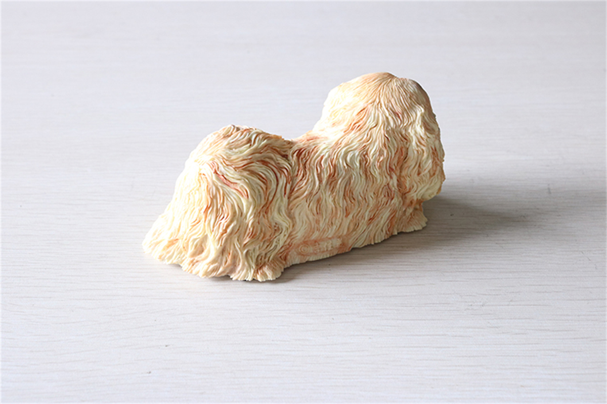 JJM Pekingese Dog Pet Figure Animal Model Collector Toy Car Decoration Kid Crafts Souvenirs Gift Decor Simulation Ornaments