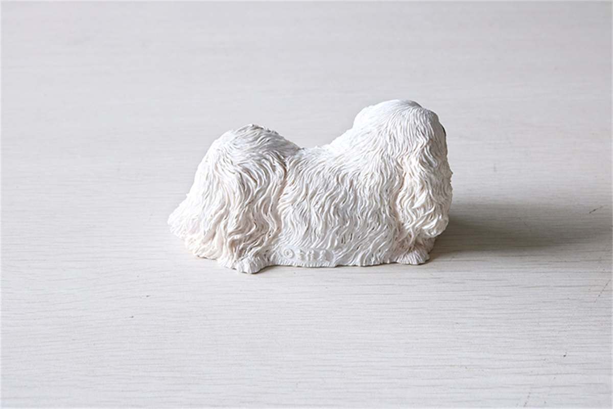 JJM Pekingese Dog Pet Figure Animal Model Collector Toy Car Decoration Kid Crafts Souvenirs Gift Decor Simulation Ornaments