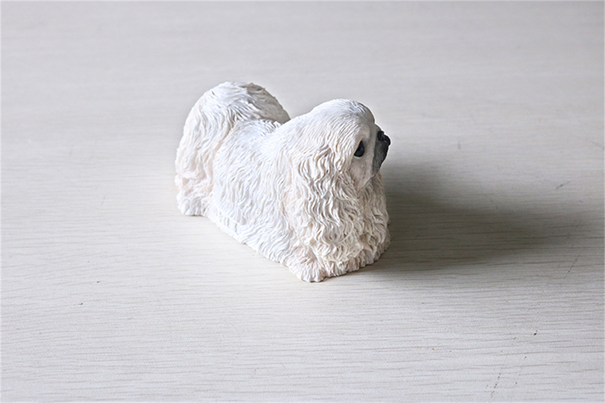 JJM Pekingese Dog Pet Figure Animal Model Collector Toy Car Decoration Kid Crafts Souvenirs Gift Decor Simulation Ornaments