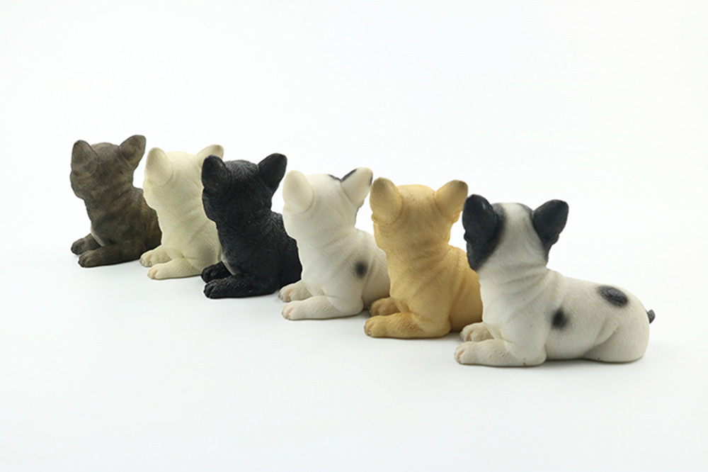 JJM Sit and Lying French Bulldog Dog Pet Figure Animal Model Collector Toy Home Car Decoration Adult Kids Gift