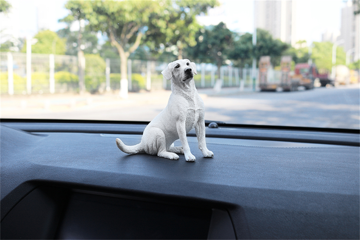JJM Sit Labrador Retriever Dog Pet Figure Animal Car Decoration Model Toy Crafts Souvenirs Gift Decor Vehicle Simulation Unisex
