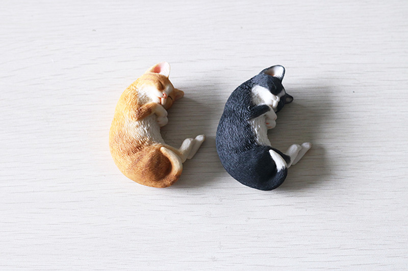 JJM 2pcs/set Cute Sleep Cat Pet Figure Educational Model for Children Adults Kids Gift Animal Model Collector Decor