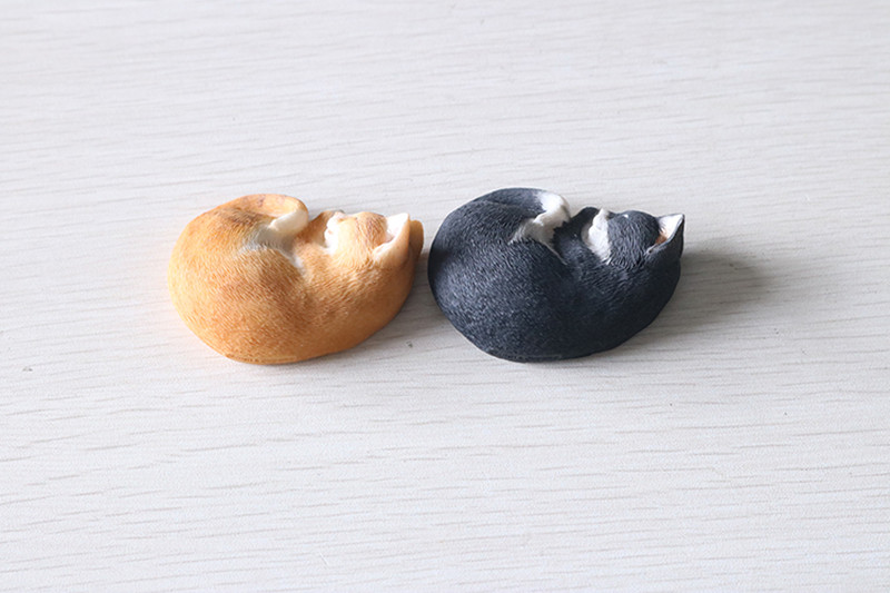 JJM 2pcs/set Cute Sleep Cat Pet Figure Educational Model for Children Adults Kids Gift Animal Model Collector Decor