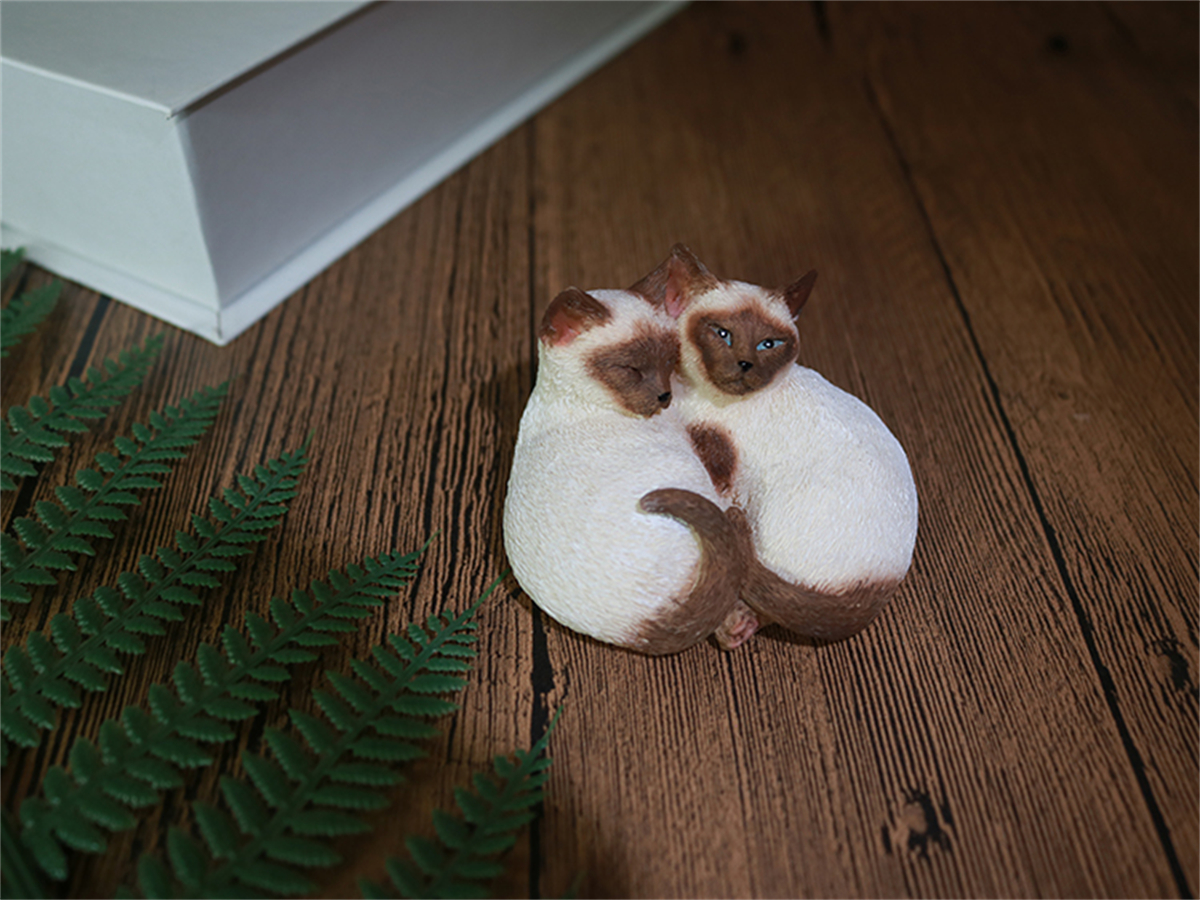 JJM Cute Birman Cat Pet Figure Kitten Felidae Animal Collector Toy Couple Sleeping Position Decoration Gift Crafts Souvenirs JJM Cute Birman Cat Pet Figure Kitten Felidae Animal Collector Toy Couple Sleeping Position Decoration Gift Crafts Souvenirs