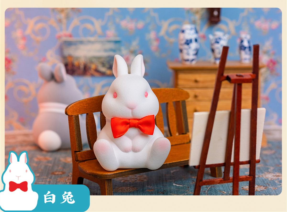 Fluff Rabbit Model Blind Box Animal Figure Collector Kid Cute Toy Gift Crafts Souvenirs Car Decoration Simulation Ornaments