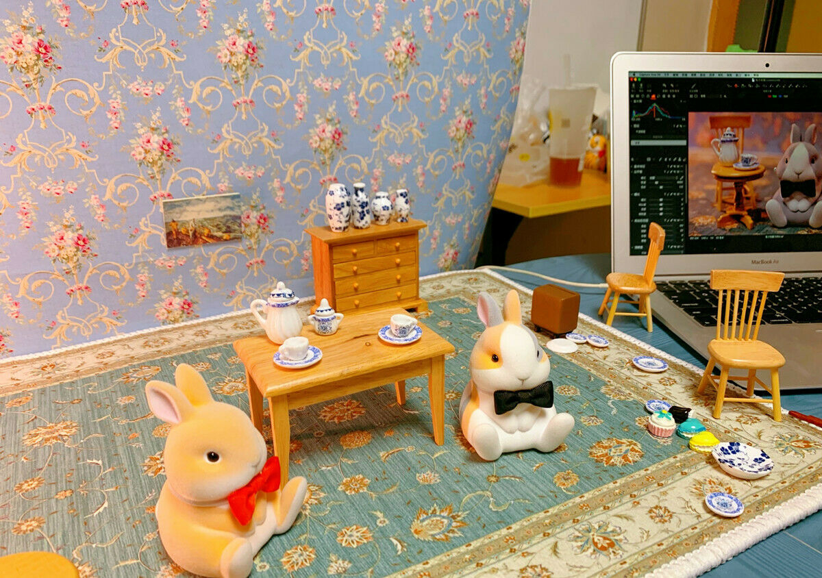 Fluff Rabbit Model Blind Box Animal Figure Collector Kid Cute Toy Gift Crafts Souvenirs Car Decoration Simulation Ornaments