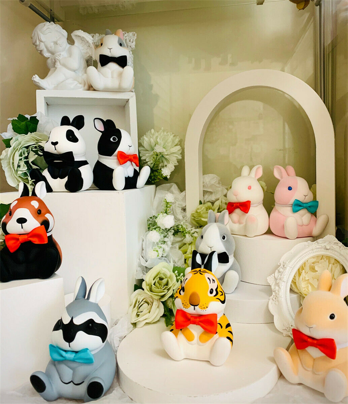 Fluff Rabbit Model Blind Box Animal Figure Collector Kid Cute Toy Gift Crafts Souvenirs Car Decoration Simulation Ornaments