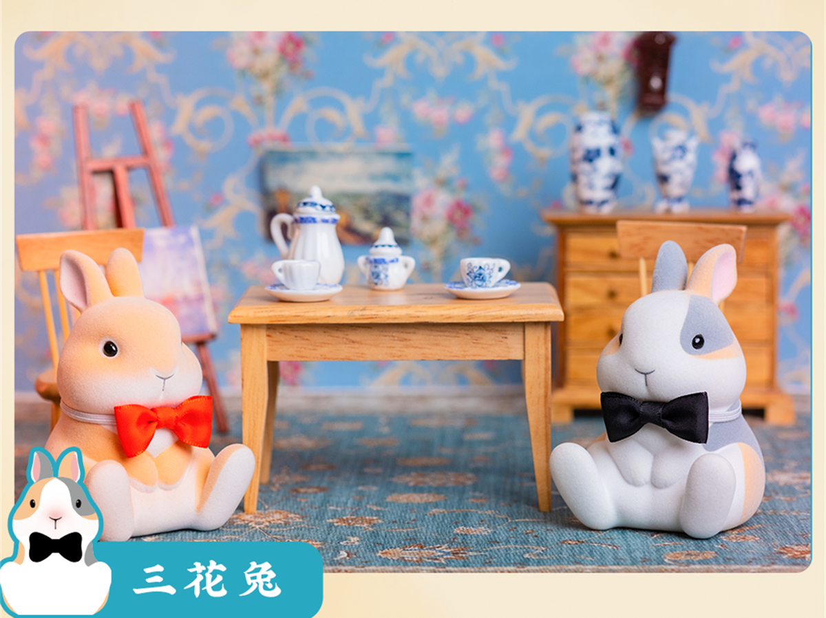 Fluff Rabbit Model Blind Box Animal Figure Collector Kid Cute Toy Gift Crafts Souvenirs Car Decoration Simulation Ornaments