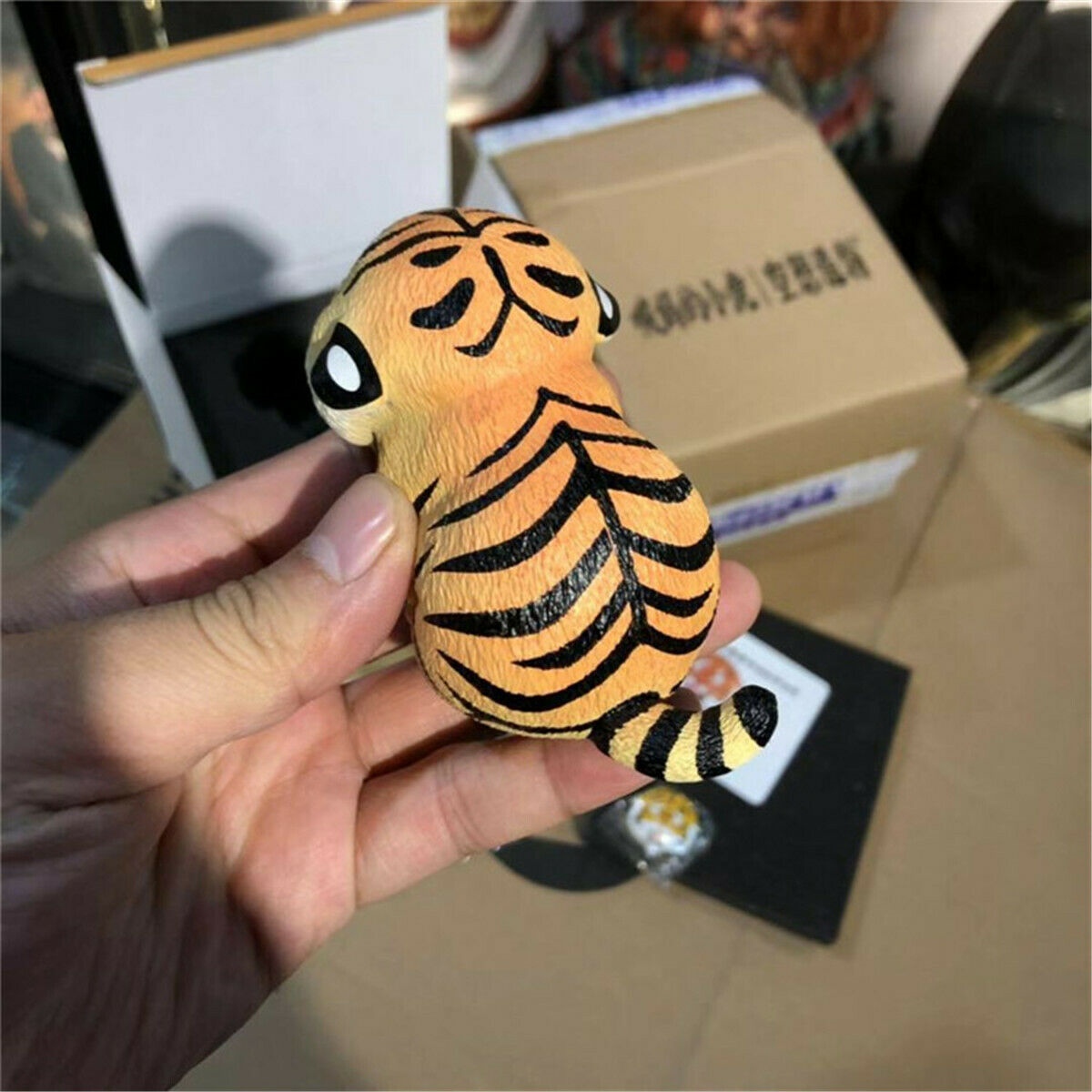 Tiger Cub Calling MA Model Cute Animal Figure Collector Decor Kids Gift Toy Crafts Souvenirs Simulation Ornaments Healing System