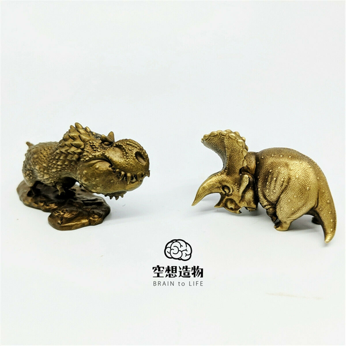 Tyrannosaurus Triceratops Brass Model T-Rex Animal Collector Dinosaur Fantasy Creation Popular Collection Ornaments Decor Gift Tyrannosaurus Triceratops Brass Model T-Rex Animal Collector Dinosaur Fantasy Creation Popular Collection Ornaments Decor Gift
