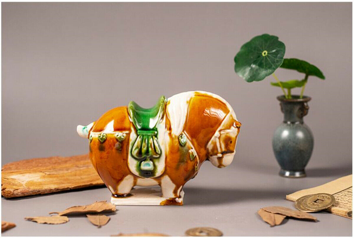 Tang Three-color Glaze Horse Model Intangible Cultural Heritage Collector Decor Gift Crafts Souvenirs Decoration Cute Ornaments