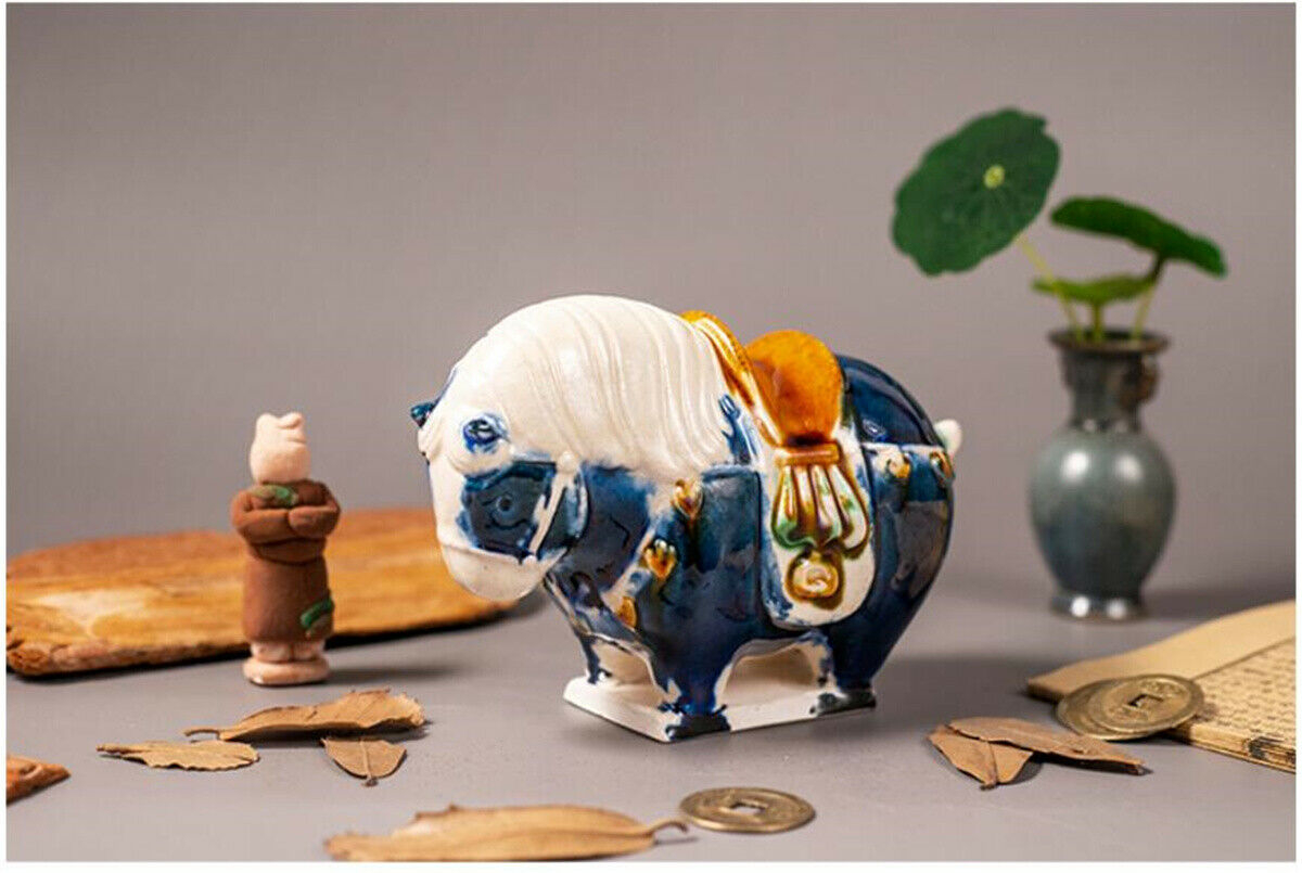Tang Three-color Glaze Horse Model Intangible Cultural Heritage Collector Decor Gift Crafts Souvenirs Decoration Cute Ornaments