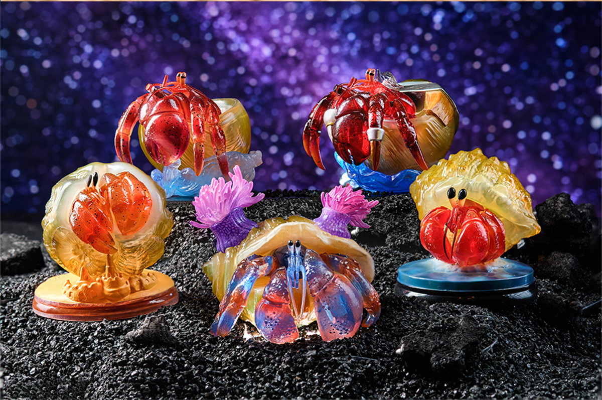 Summer Hermit Crab Model Blind Box Animal Paguridae Figure Collector Decor Gift Crafts Souvenirs Decoration Vehicle Simulation