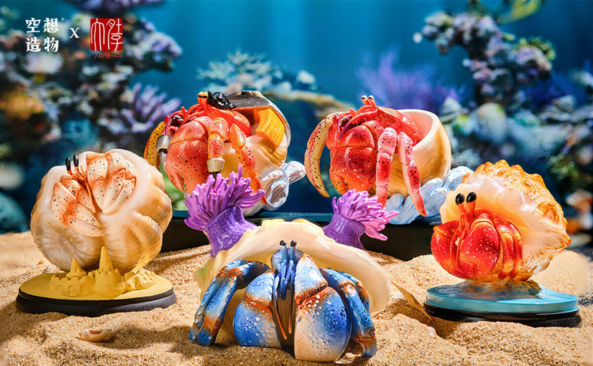 Summer Hermit Crab Model Blind Box Animal Paguridae Figure Collector Decor Gift Crafts Souvenirs Decoration Vehicle Simulation