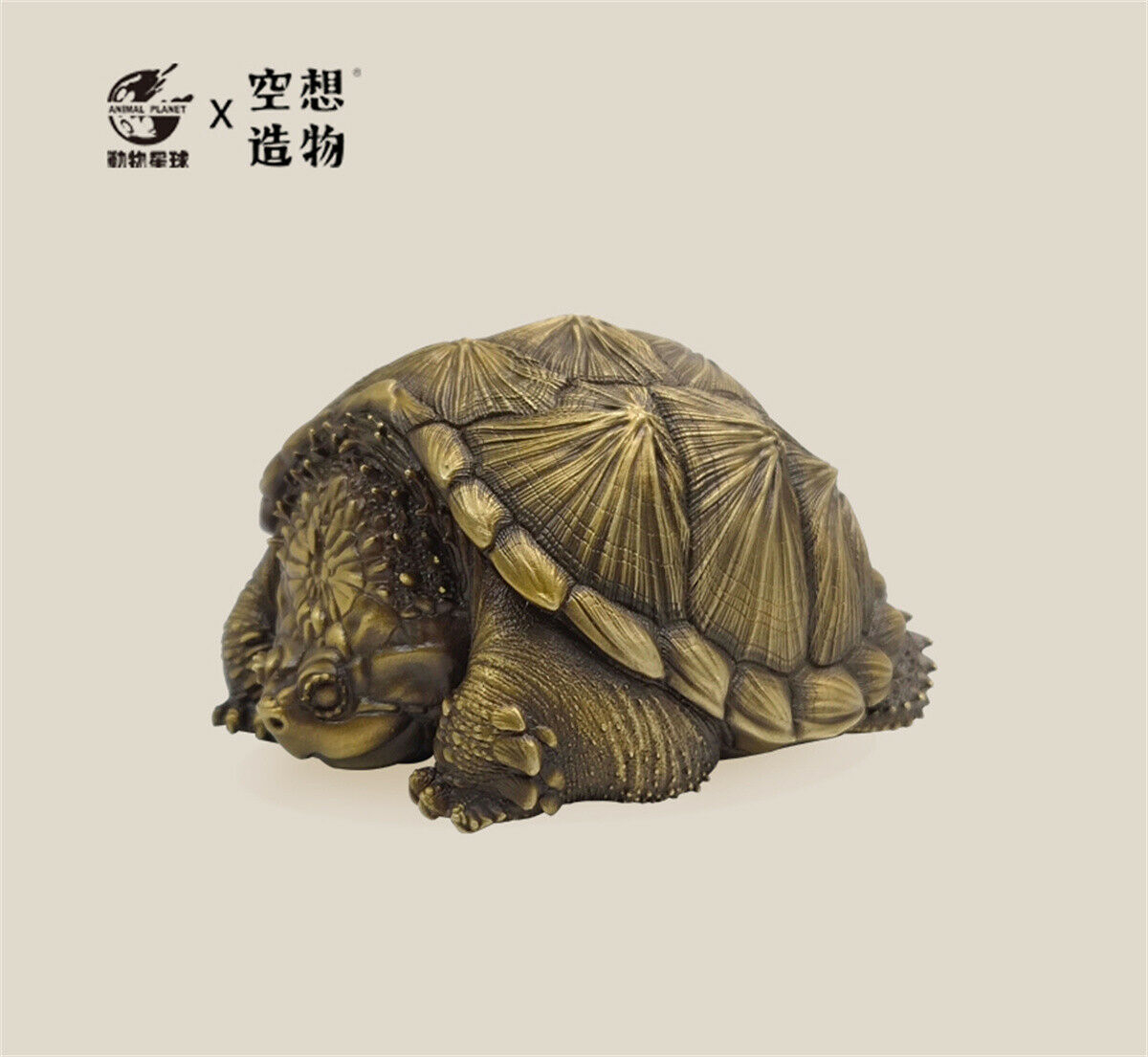 Copper Turtle Model Chelydra Osceola Chinemys Animal Figure Collector Decor Gift Crafts Souvenirs Decoration Vehicle Simulation