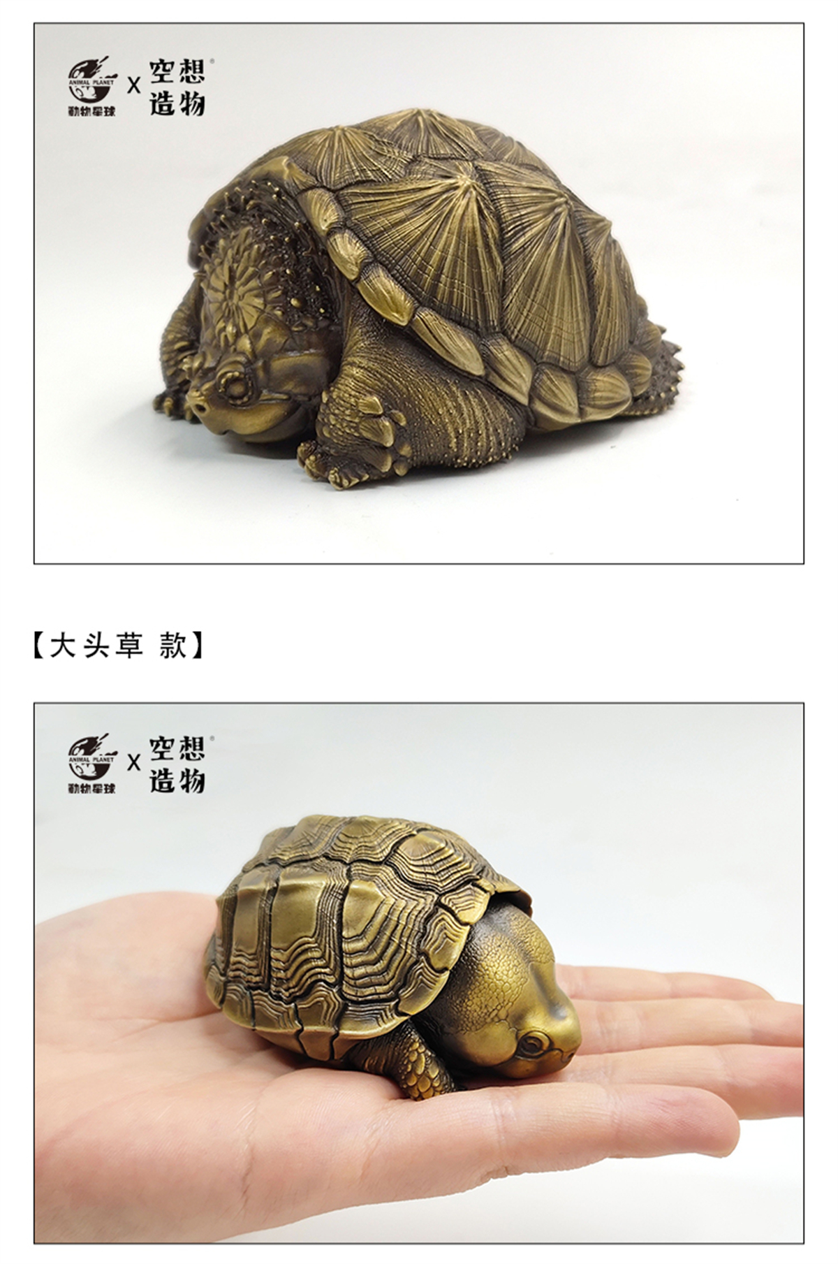 Copper Turtle Model Chelydra Osceola Chinemys Animal Figure Collector Decor Gift Crafts Souvenirs Decoration Vehicle Simulation