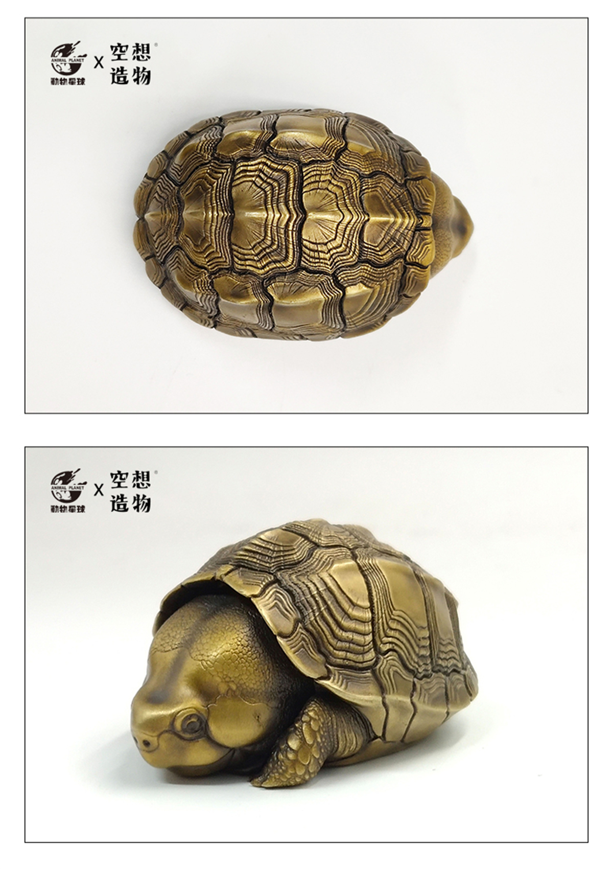 Copper Turtle Model Chelydra Osceola Chinemys Animal Figure Collector Decor Gift Crafts Souvenirs Decoration Vehicle Simulation