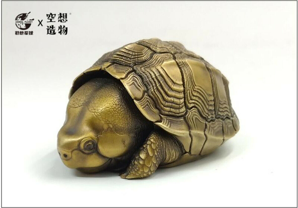 Copper Turtle Model Chelydra Osceola Chinemys Animal Figure Collector Decor Gift Crafts Souvenirs Decoration Vehicle Simulation