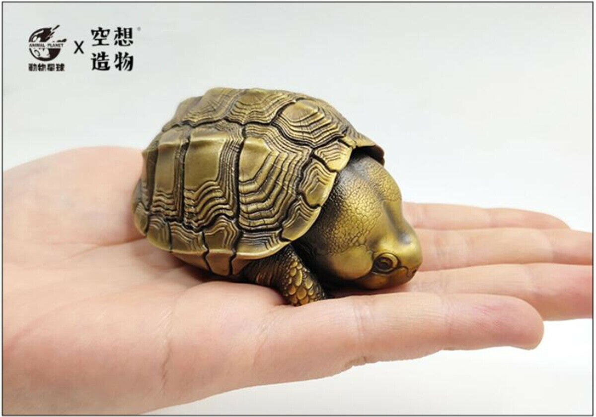 Copper Turtle Model Chelydra Osceola Chinemys Animal Figure Collector Decor Gift Crafts Souvenirs Decoration Vehicle Simulation