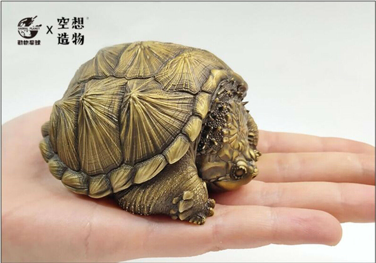 Copper Turtle Model Chelydra Osceola Chinemys Animal Figure Collector Decor Gift Crafts Souvenirs Decoration Vehicle Simulation