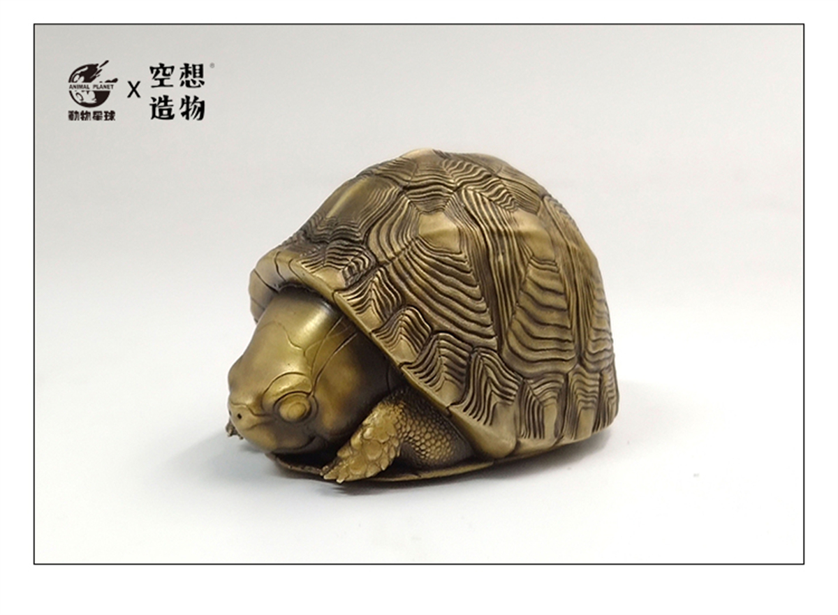 Copper Turtle Model Chelydra Osceola Chinemys Animal Figure Collector Decor Gift Crafts Souvenirs Decoration Vehicle Simulation