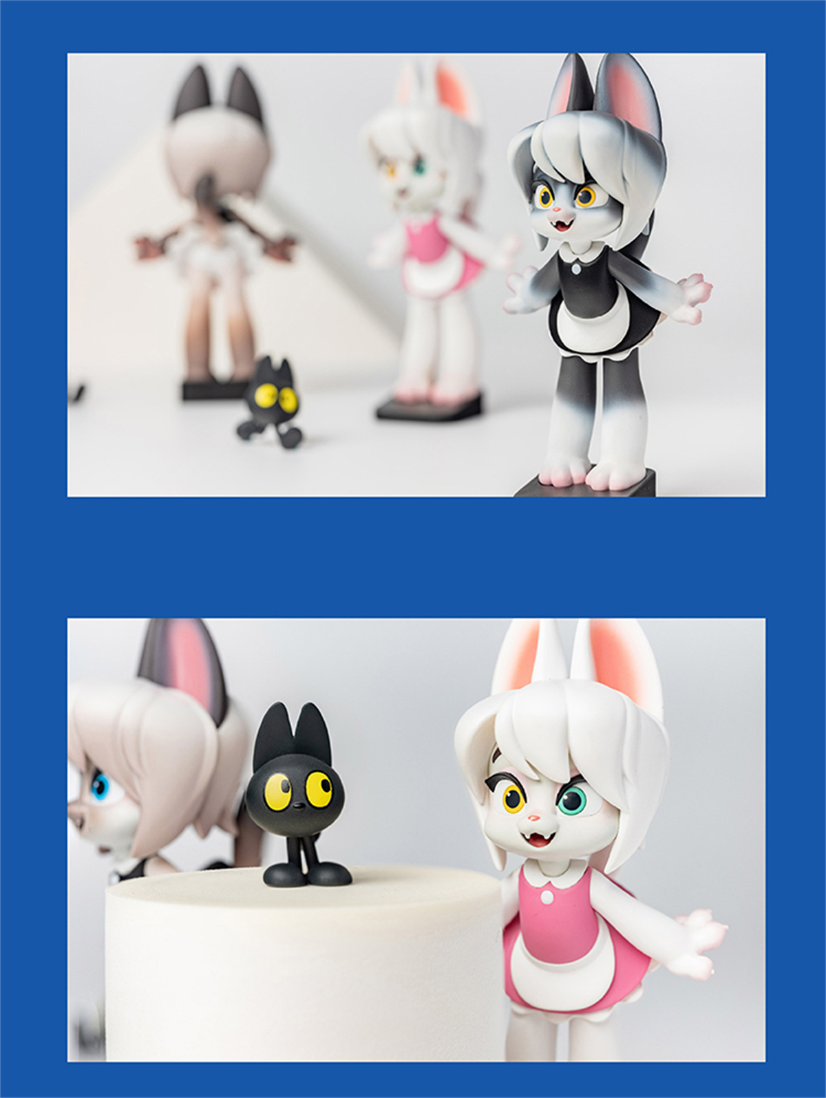 The Maid Cat Blind Box Model Cute Pet Animal Figure Collector Decor Kid Toy Gift Crafts Souvenirs Decoration Vehicle Simulation