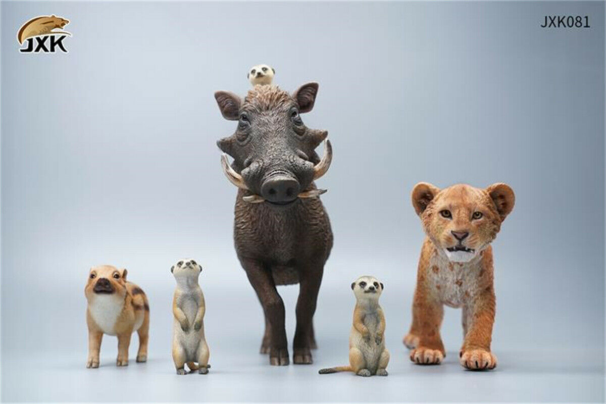 JXK 1/6 Lion's Buddy Model Suricate Pig Warthog Lionet Figure Animal Collect Christmas Decoration Ornaments Adults Kids Gift