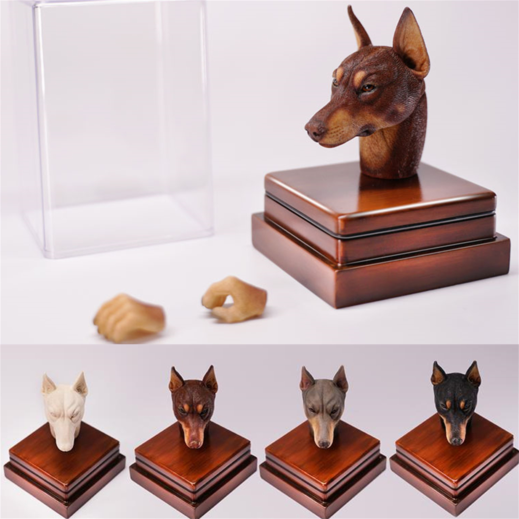 Mostoys 1/6 Dobermann Head Figure Dog Pet Healing Figure Cute Canidae Animal Collector Toy Resin Desktop Decoration Gift