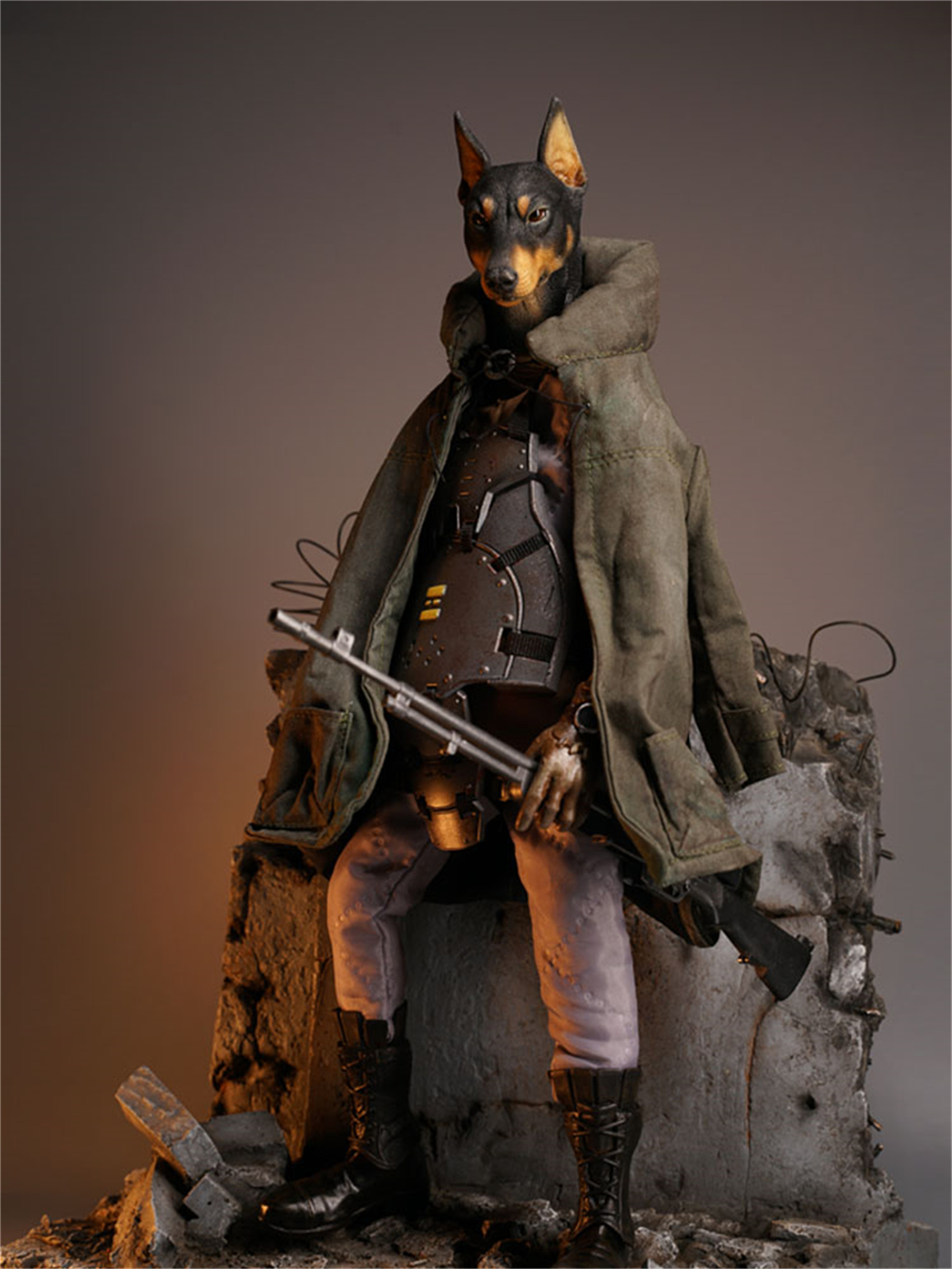 Mostoys 1/6 Dobermann Head Figure Dog Pet Healing Figure Cute Canidae Animal Collector Toy Resin Desktop Decoration Gift