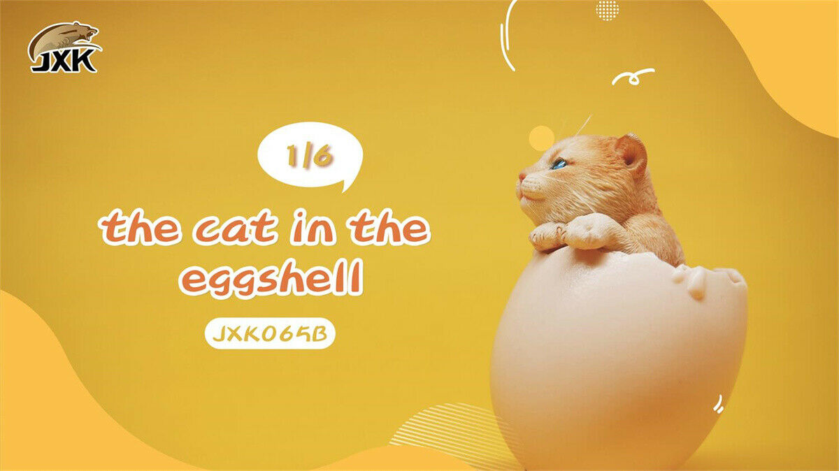 JXK 1/6th Eggshell Cat Model Cute Pet Animal Figure Collector Decor Toy Kid Gift Handmade Oenaments Adults Kids Gift