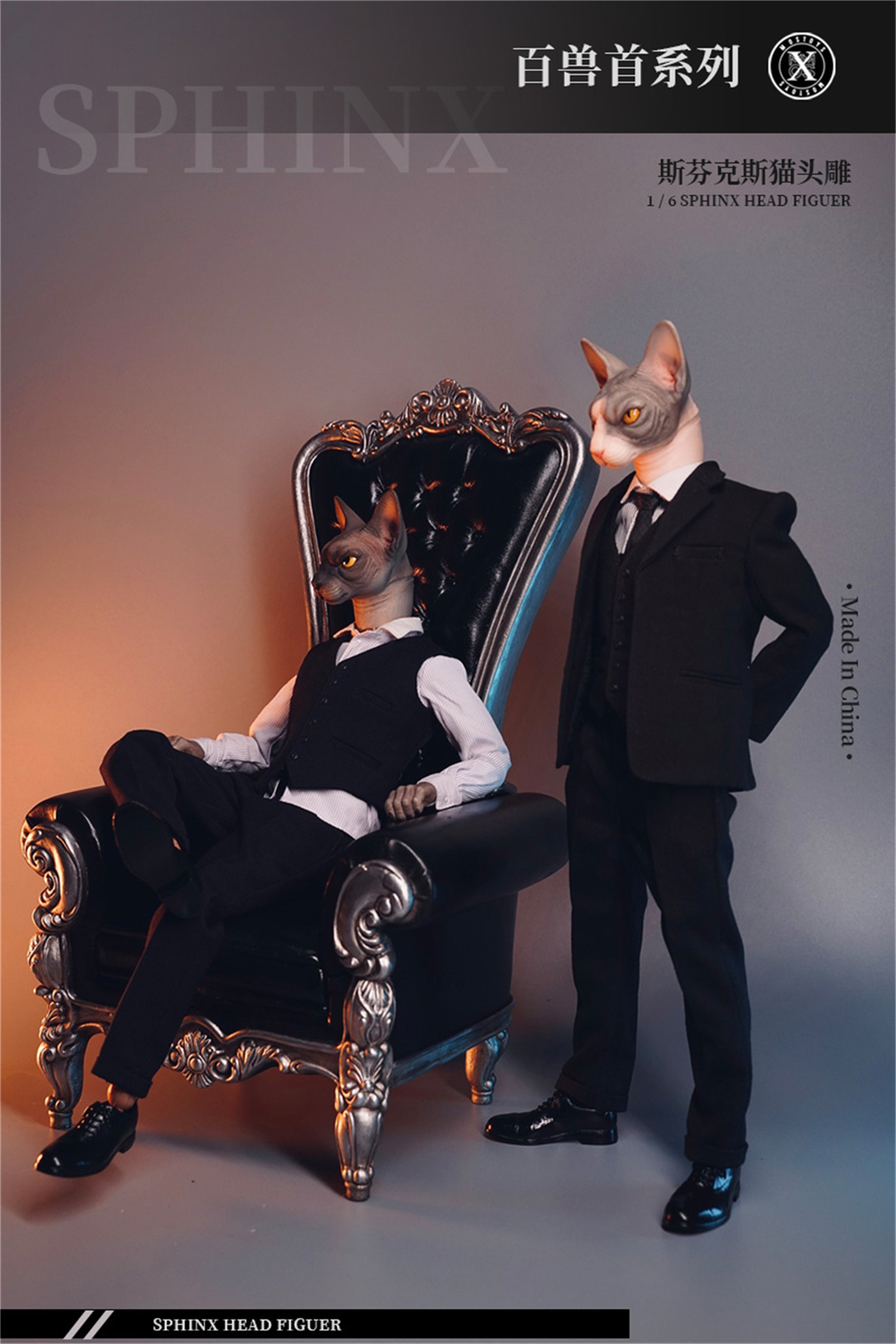 Mostoys 1/6 Sphynx Head Figure Hairless Cat Pet Healing Figure Cute Animal Collector Toy Resin Desktop Decoration Gift