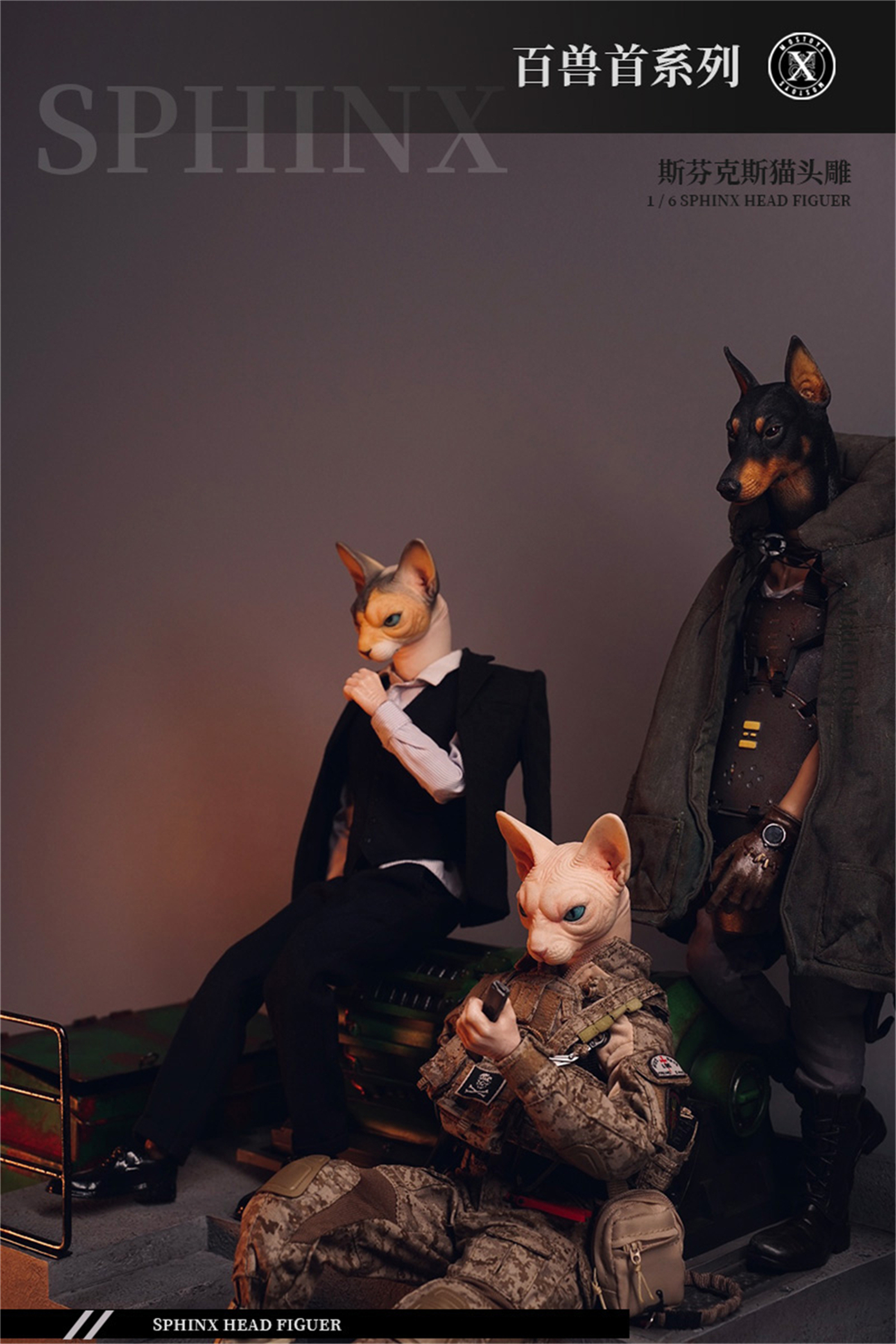 Mostoys 1/6 Sphynx Head Figure Hairless Cat Pet Healing Figure Cute Animal Collector Toy Resin Desktop Decoration Gift