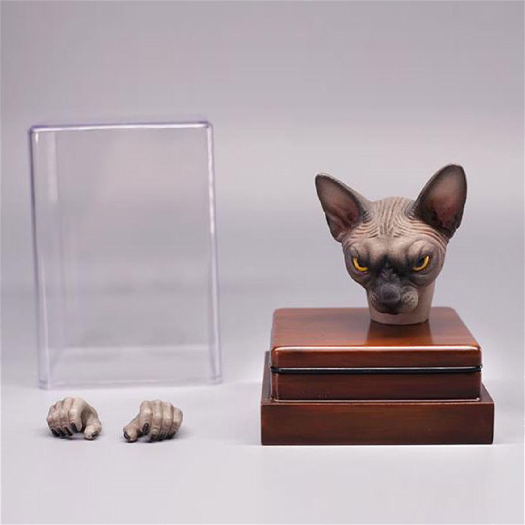 Mostoys 1/6 Sphynx Head Figure Hairless Cat Pet Healing Figure Cute Animal Collector Toy Resin Desktop Decoration Gift