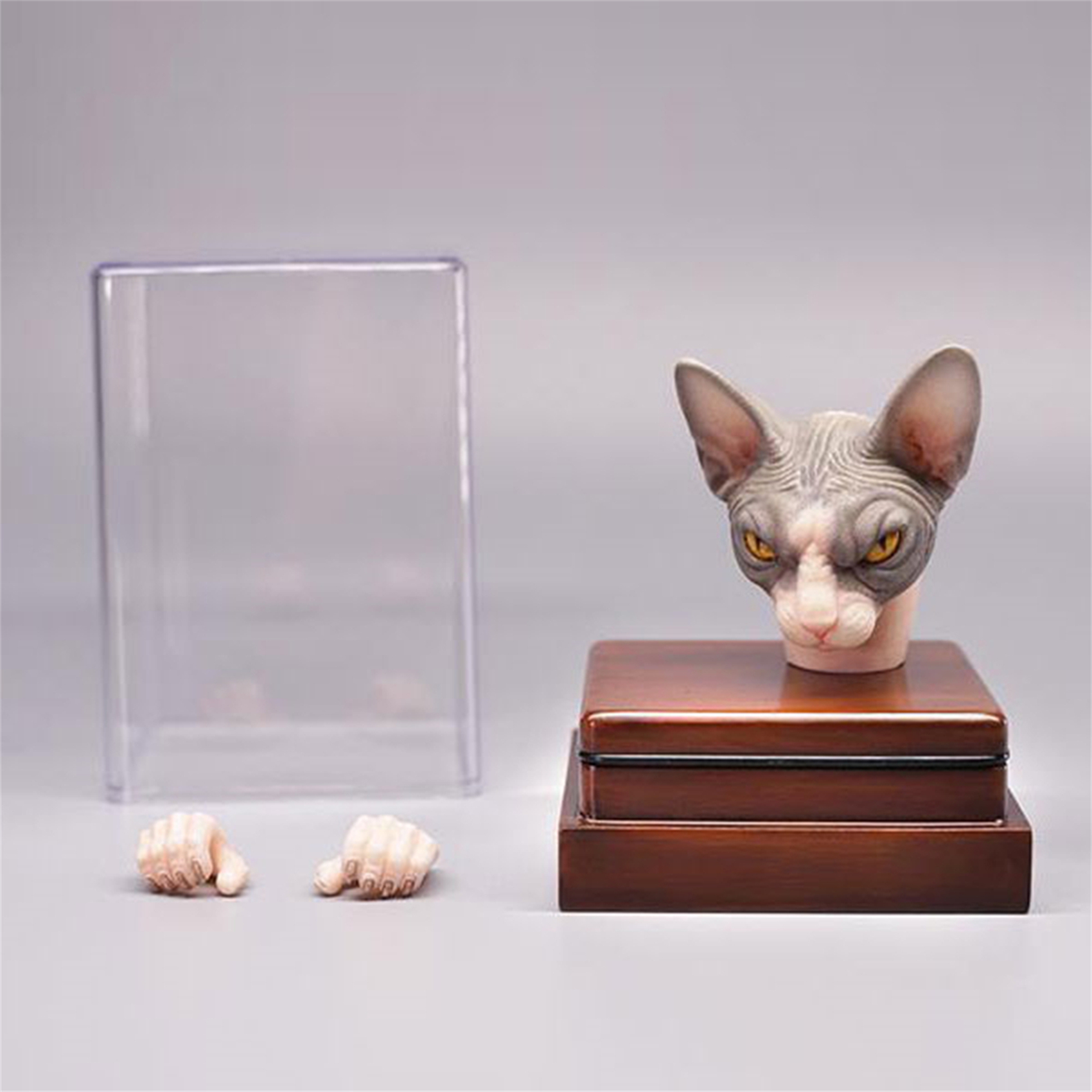 Mostoys 1/6 Sphynx Head Figure Hairless Cat Pet Healing Figure Cute Animal Collector Toy Resin Desktop Decoration Gift