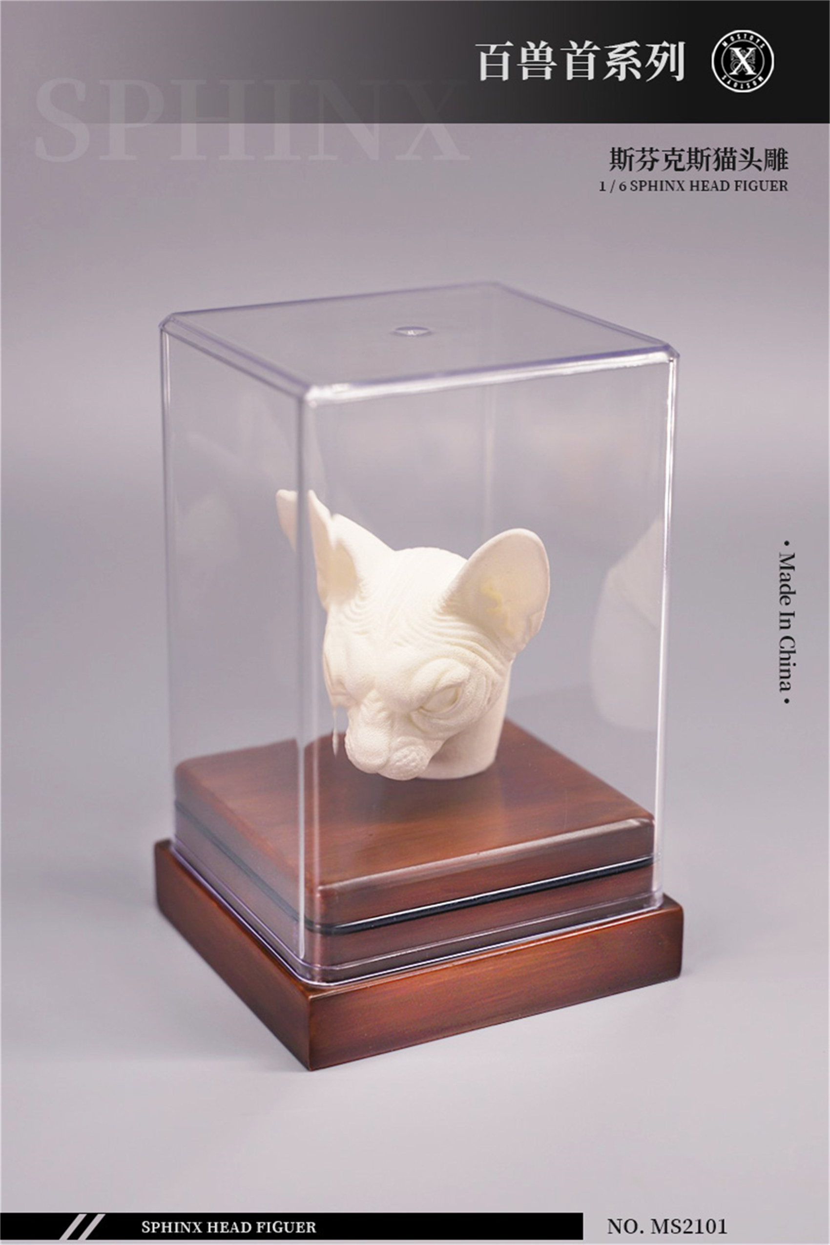 Mostoys 1/6 Sphynx Head Figure Hairless Cat Pet Healing Figure Cute Animal Collector Toy Resin Desktop Decoration Gift