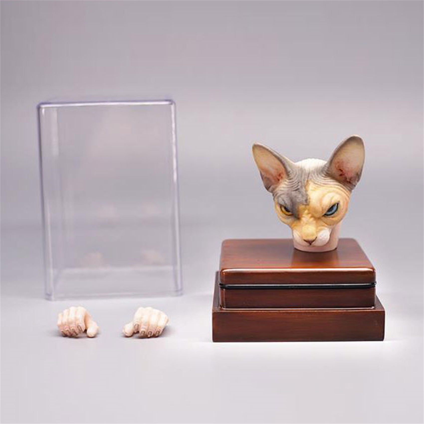 Mostoys 1/6 Sphynx Head Figure Hairless Cat Pet Healing Figure Cute Animal Collector Toy Resin Desktop Decoration Gift