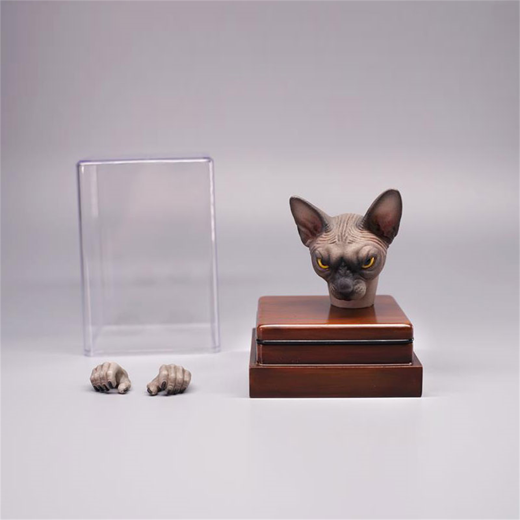 Mostoys 1/6 Sphynx Head Figure Hairless Cat Pet Healing Figure Cute Animal Collector Toy Resin Desktop Decoration Gift