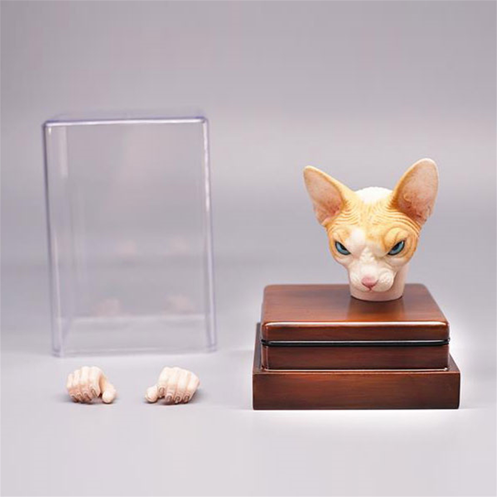 Mostoys 1/6 Sphynx Head Figure Hairless Cat Pet Healing Figure Cute Animal Collector Toy Resin Desktop Decoration Gift