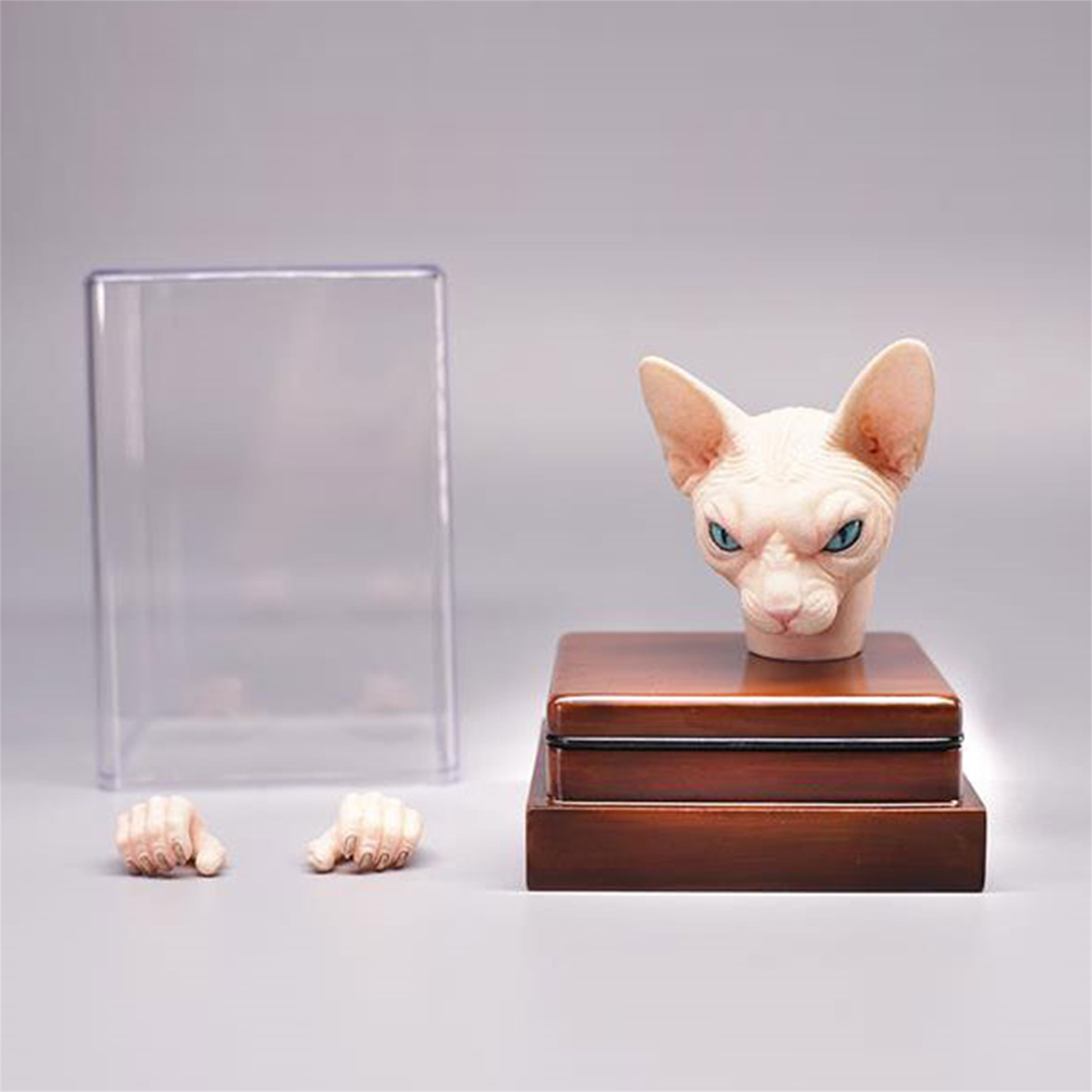 Mostoys 1/6 Sphynx Head Figure Hairless Cat Pet Healing Figure Cute Animal Collector Toy Resin Desktop Decoration Gift