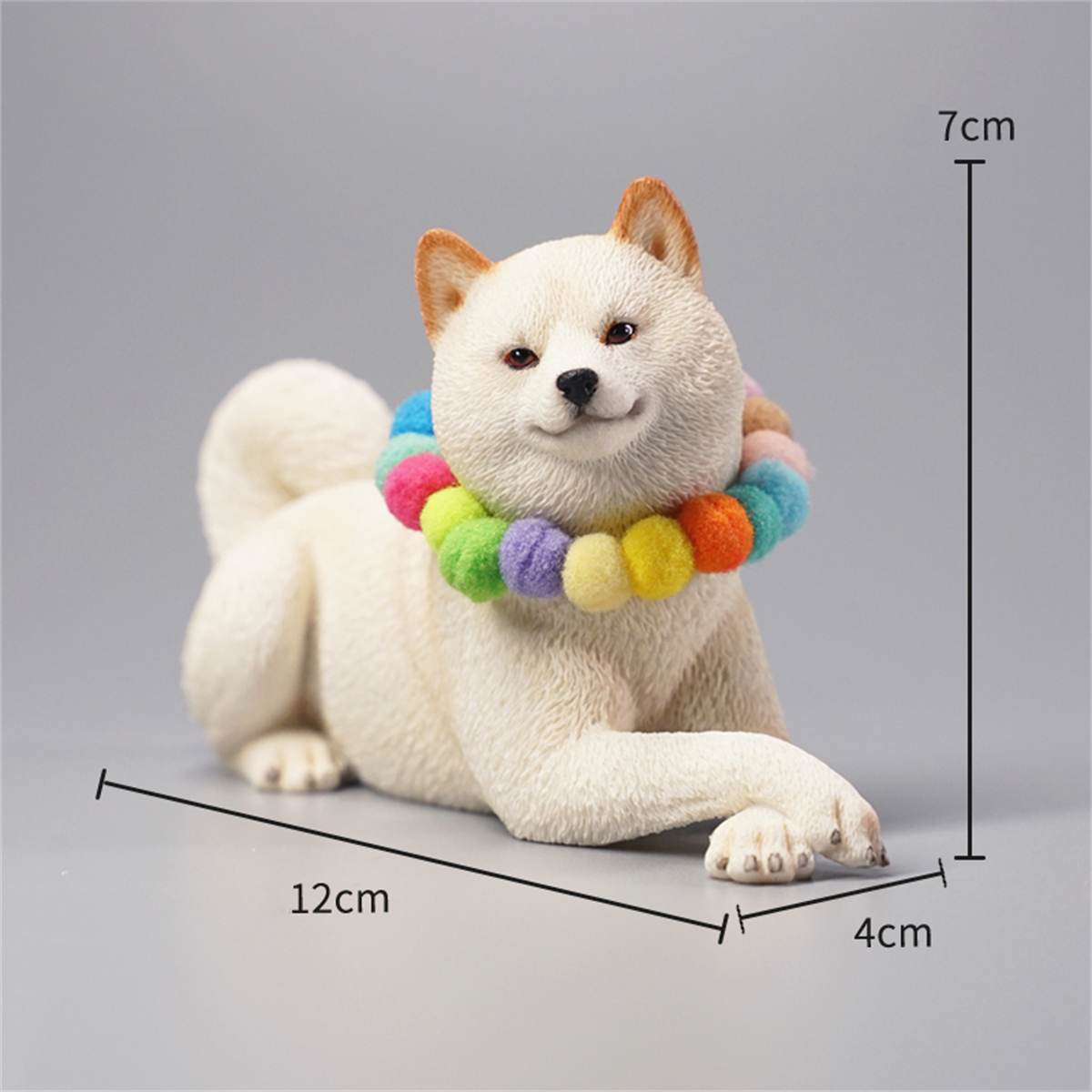 JXK 1/6 Prone Position Shiba Inu Model Handmade Decor Oenaments Toy for Children Adults Kids Gift Cute Dog Pet Animal Collector